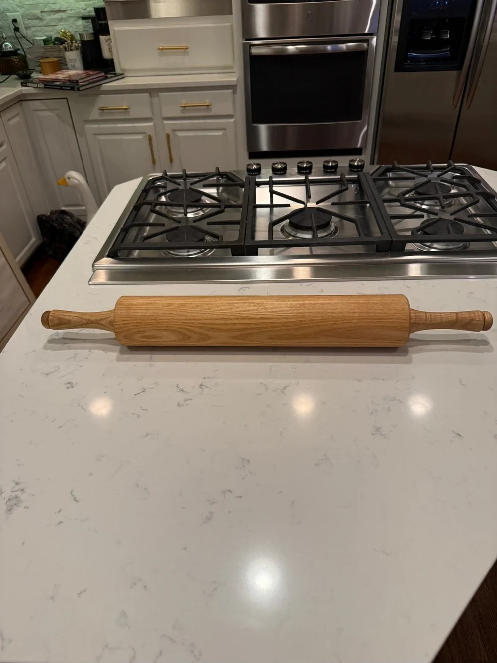 Large wood Professional Rolling Pin w/Wood Handles, 18